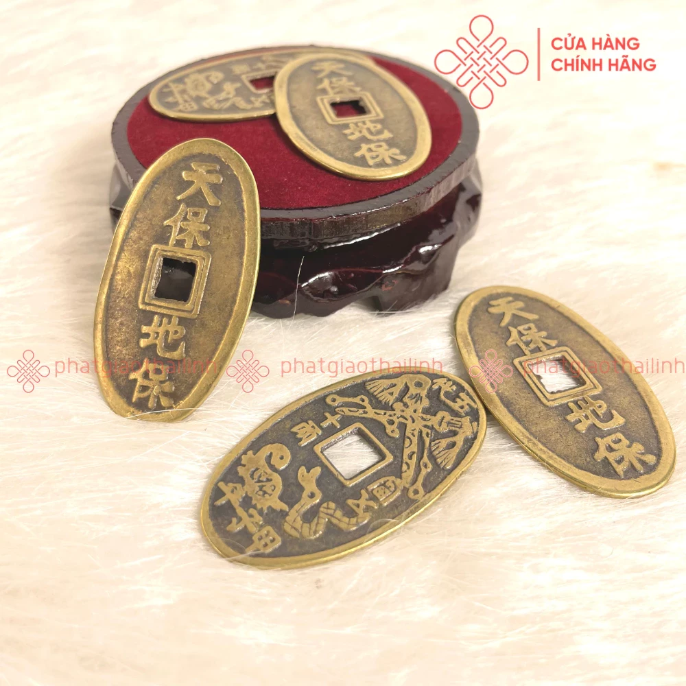 Đồng Xu Trấn Trạch Chi Bảo Hình Bầu Dục/ Hình Tròn Bằng Đồng - Cửa Hàng Phật Giáo Thái Linh
