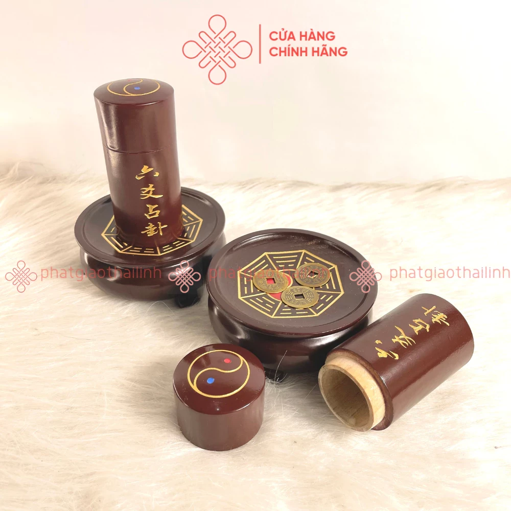 Bộ Gieo Quẻ Lục Hào Bằng Tre ( Tặng Kèm 3 Đồng Xu Gieo Quẻ) - Cửa Hàng Phật Giáo Thái Linh