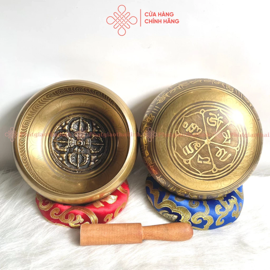 Chuông Xoay Nepal, Chuông Hát Họa Tiết Chày Kimcang - Cửa Hàng Phật Giáo Thái Linh