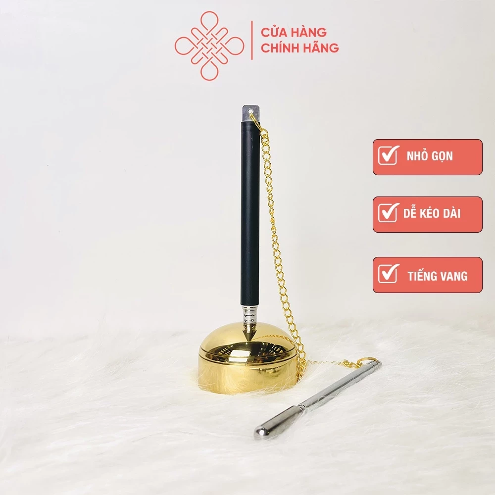 Khánh Tay Tụng Kinh Cán Rút Đài Loan Chất Liệu Đồng - Cửa Hàng Phật Giáo Thái Linh