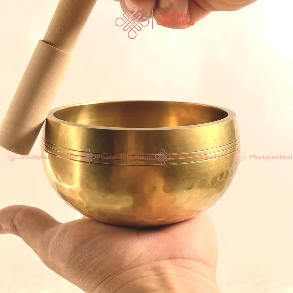 Chuông Xoay Nepal Họa Tiết Dập Lỗ Kèm Dùi Gỗ - Cửa Hàng Phật Giáo Thái Linh