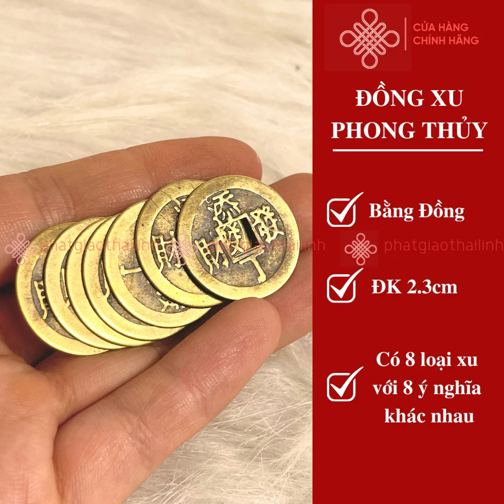 Đồng Xu Phong Thủy Bằng Đồng Đường Kính 2.3cm - Cửa Hàng Phật Giáo Thái Linh