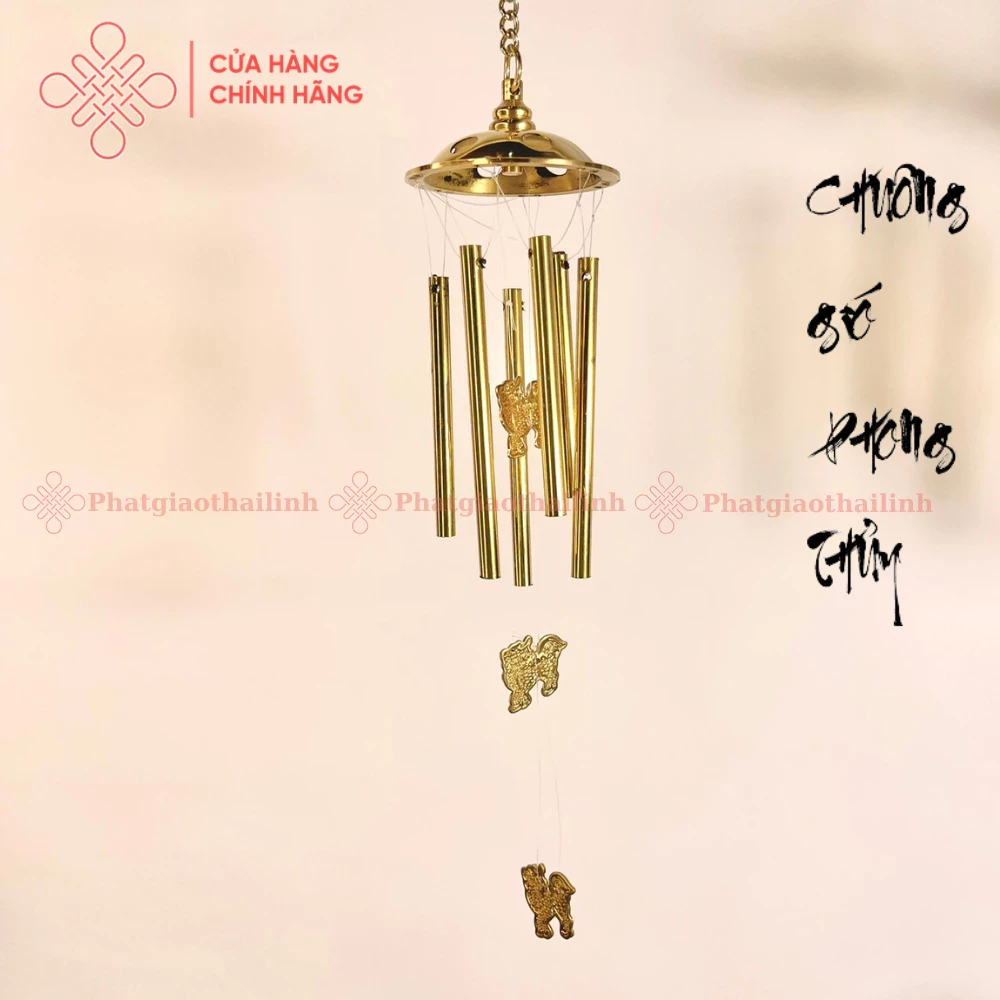 Chuông Gió Phong Thủy 6 Ống Bằng Đồng Nguyên Chất - Cửa Hàng Phật Giáo Thái Linh