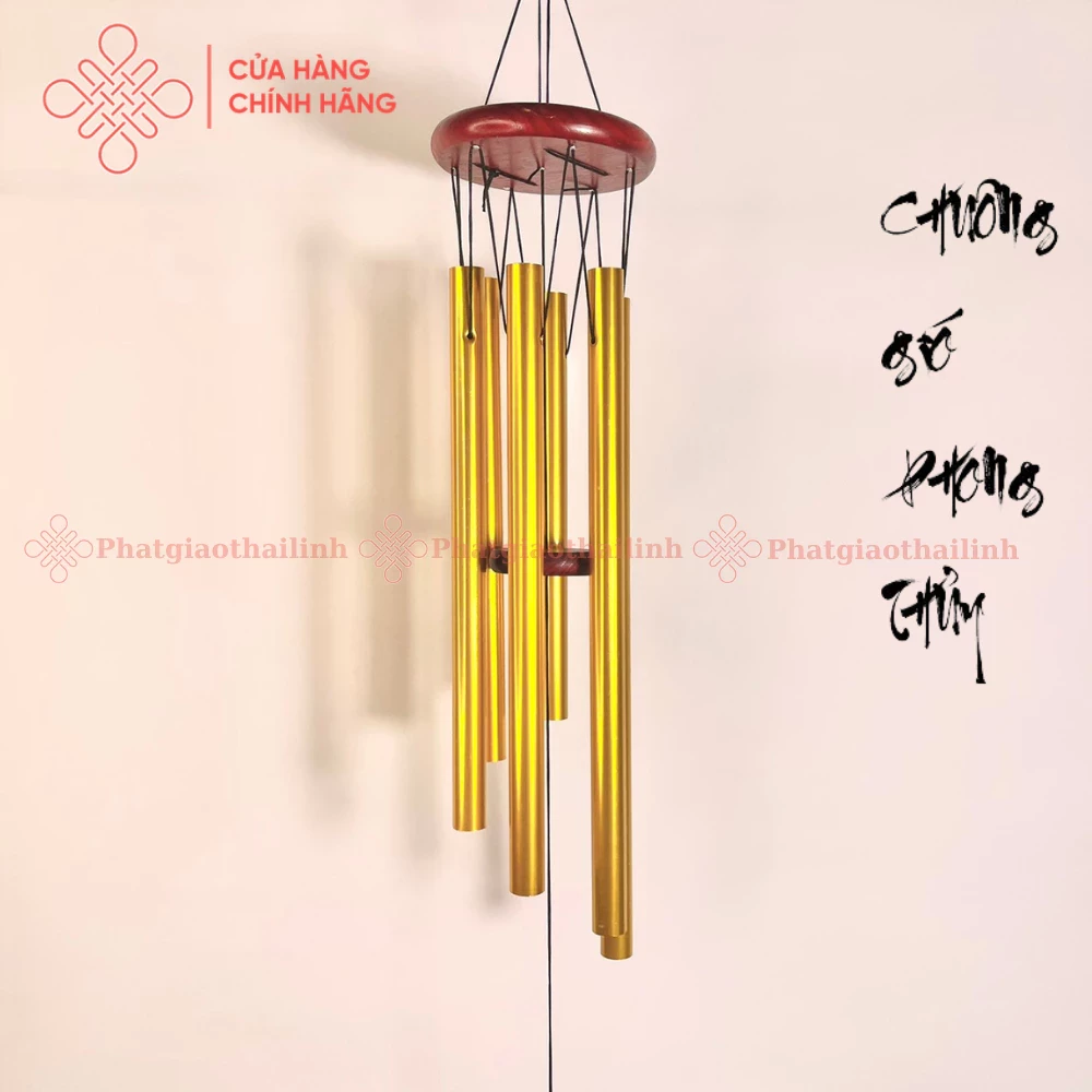 Chuông Gió Phong Thủy 6 Thanh (TL131 Golden) - Cửa Hàng Phật Giáo Thái Linh